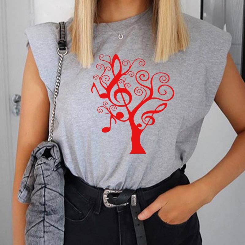 Music Notes Sleeveless Top
