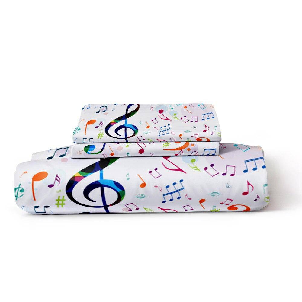 Colorful Music Notes Bedding Set