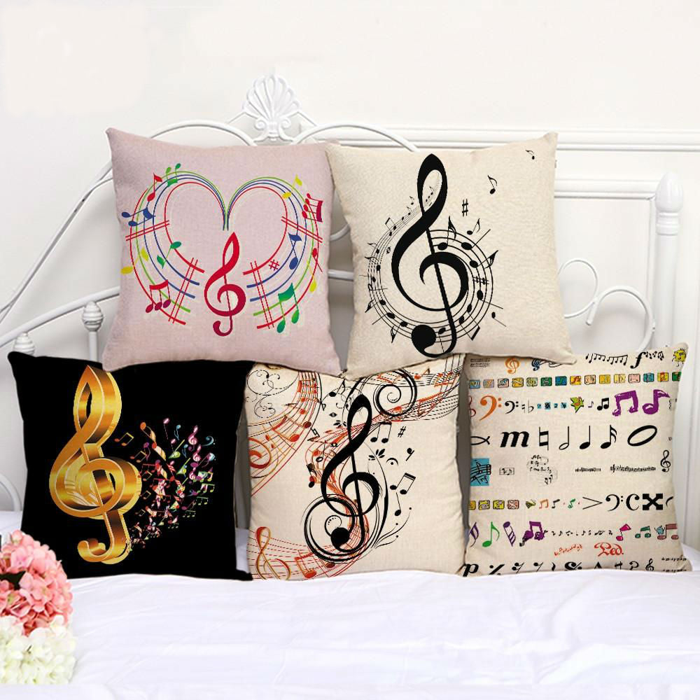 Free - Colorful Music Notes Pillowcase