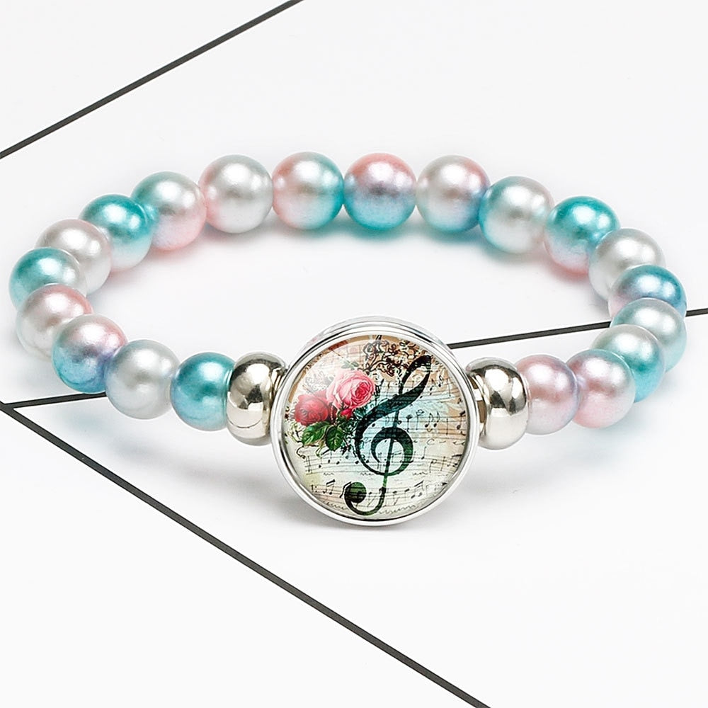 Music Notes Beaded Bracelet