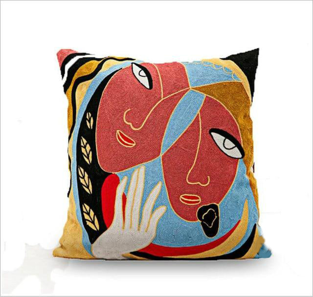 Picasso Embroidered Pillow Cover Collection