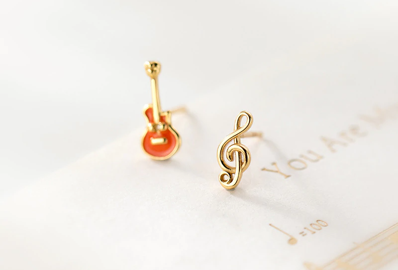 Sterling Silver Treble Clef Earrings