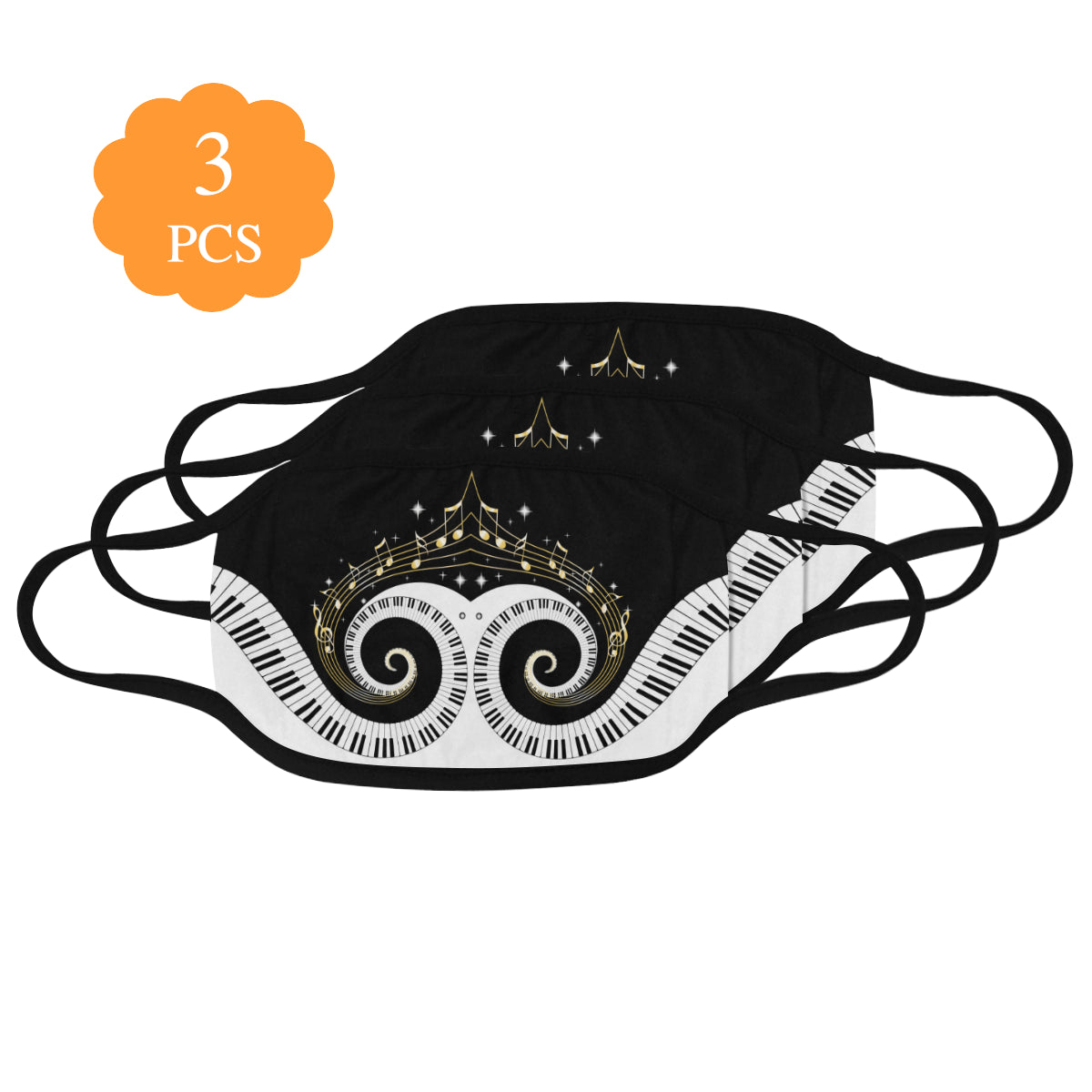 Piano Keys Art Musical Notes Mask