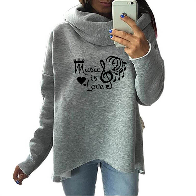 Music Is Love Crown Turtleneck Hoodie