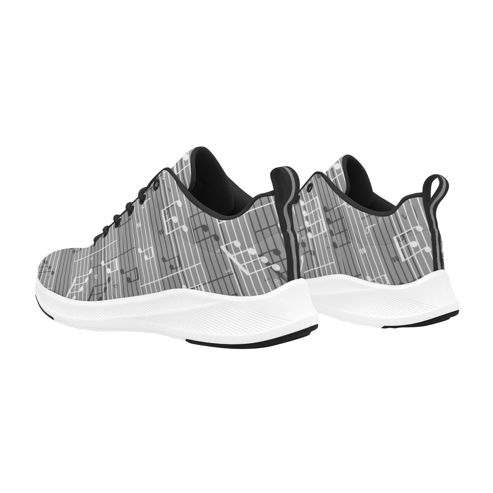 Gray Music Notes Women's Alpha Running Shoes