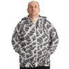 Piano Keys Wave Plus-Size Zip Hoodie