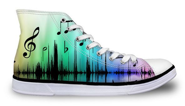 Musical Note Women High Top Sneakers