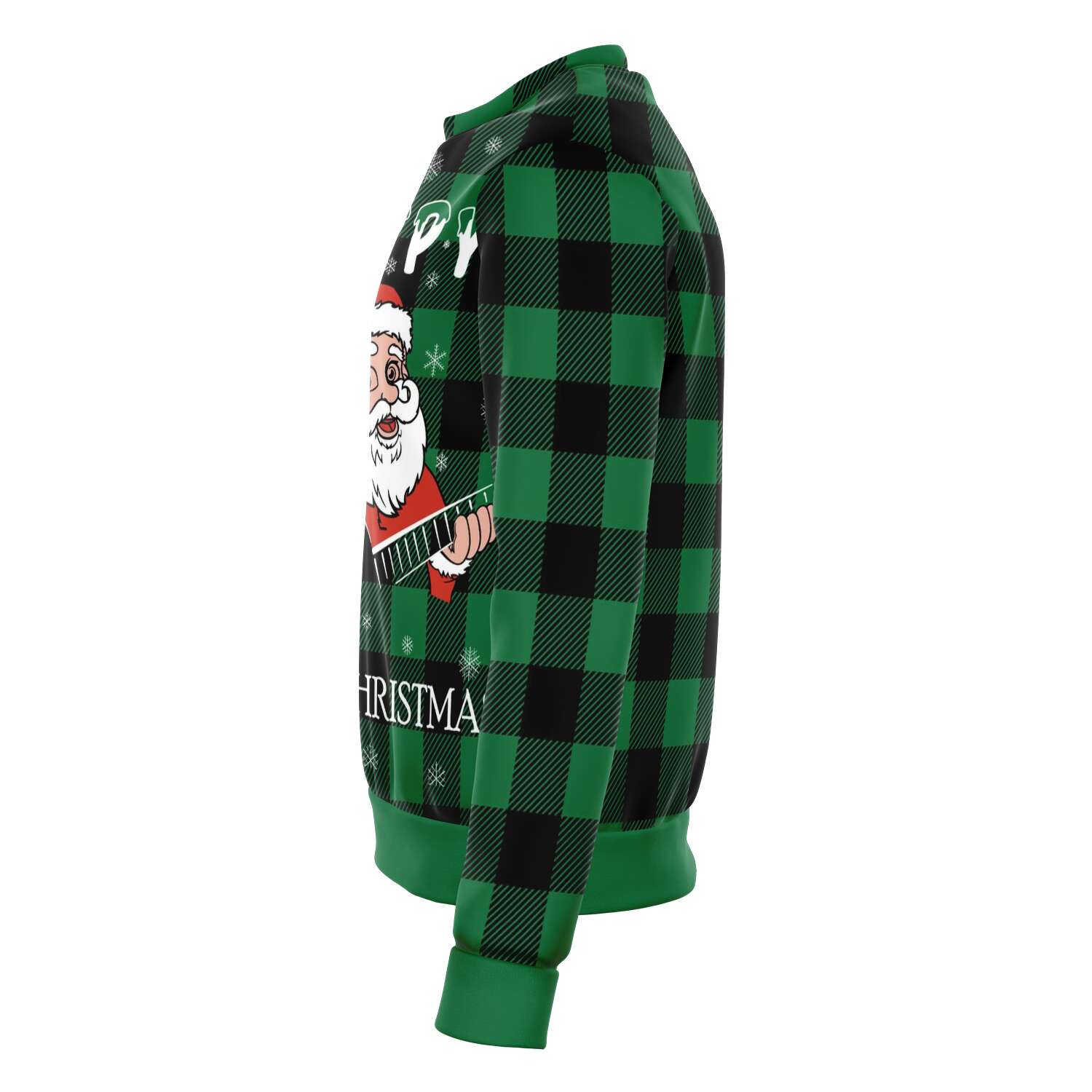 Santa Claus Playing Guitar Green Sweatshirt