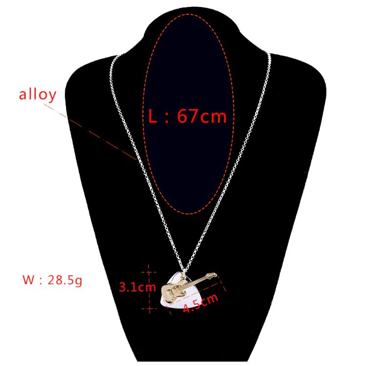 Guitar & Guitar Pick Necklace