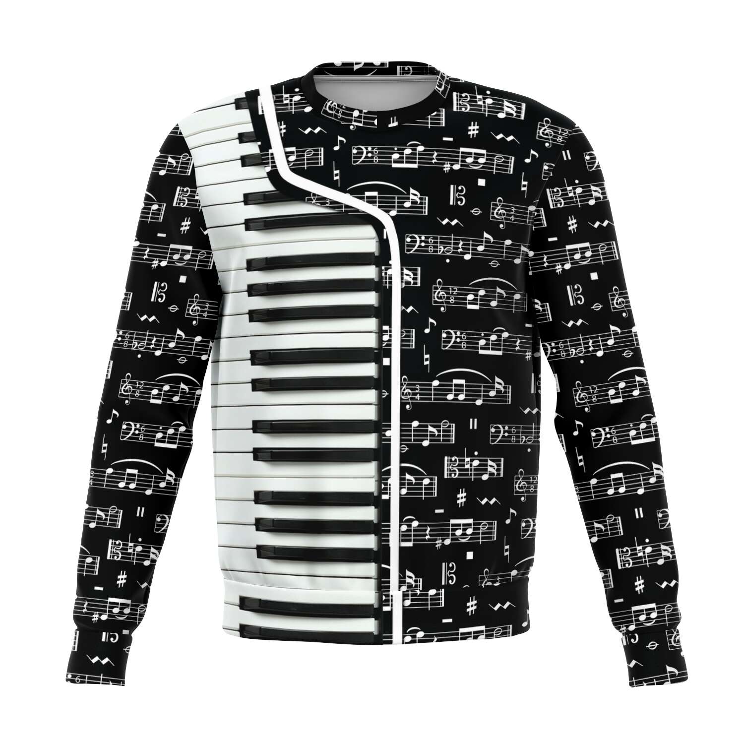 Piano Keys Music Notes Black Sweatshirt
