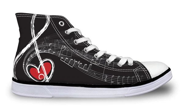 Musical Note Women High Top Sneakers