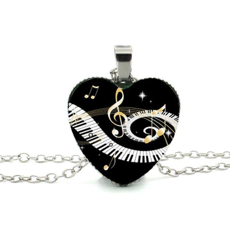 Piano Heart Necklace