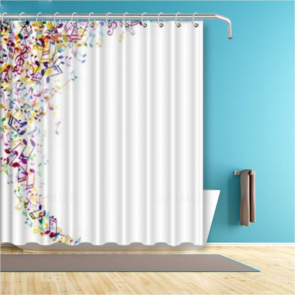 Music Notes Bathroom Curtain