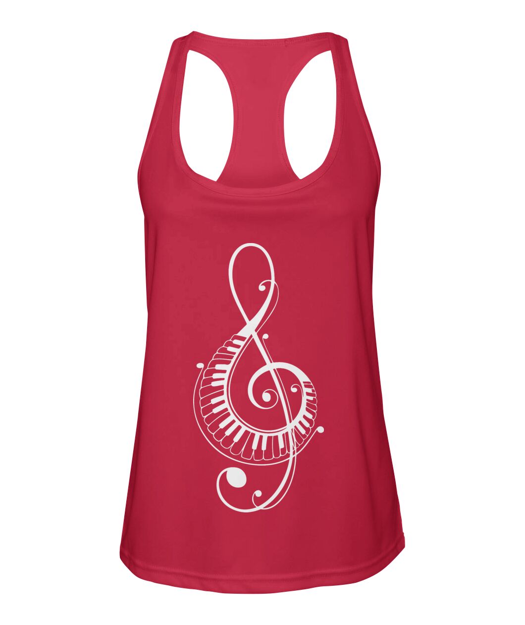 Treble Clef Piano Keys Sport Tank