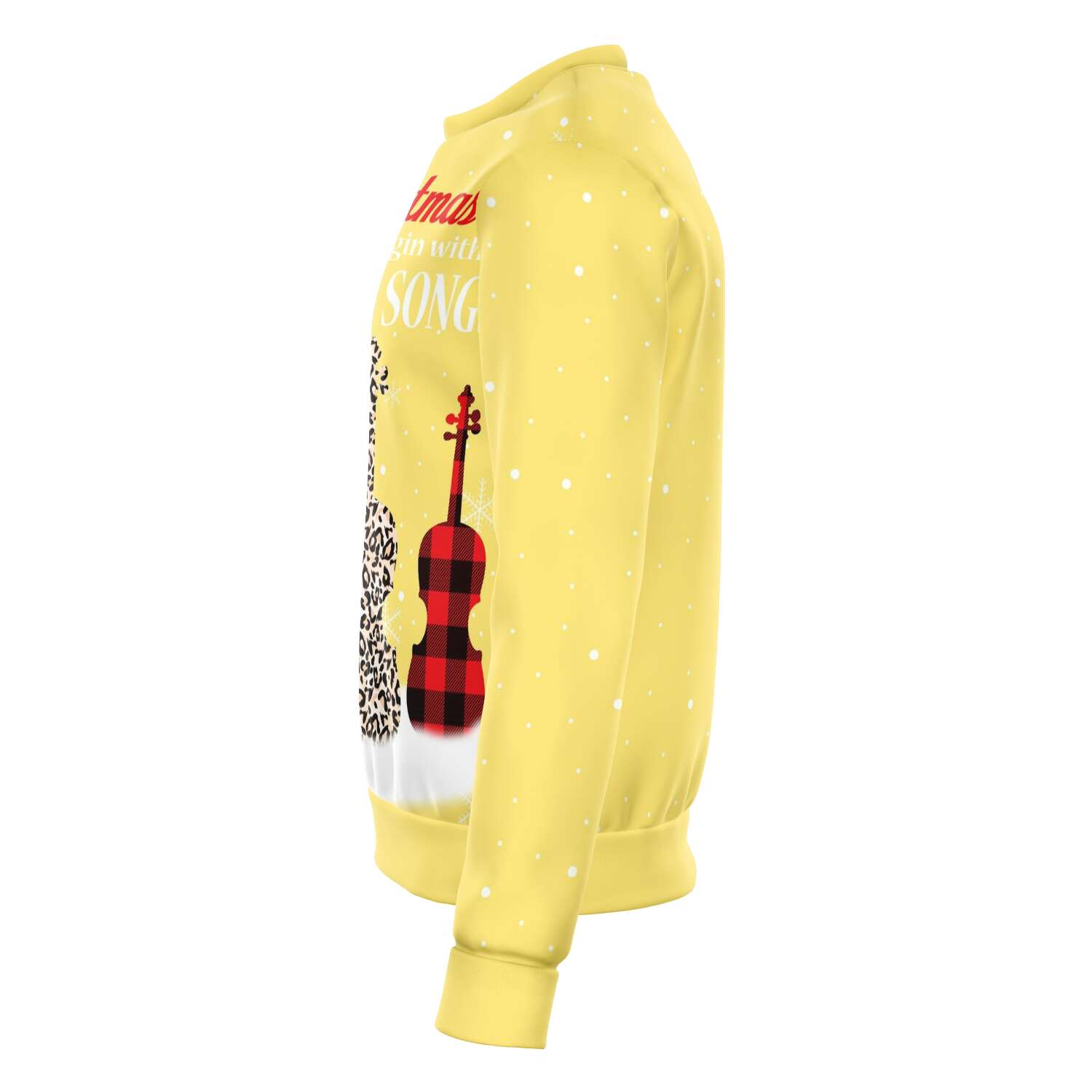 Christmas Begin With Violin Songs Yellow Sweatshirt