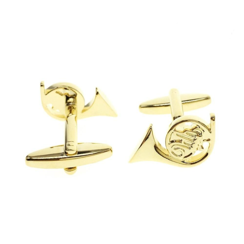 Golden French Horn Cufflink