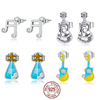 S925 Silver Music Earrings