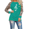 Music Treble Clef & Leopard Chiffon T-shirt