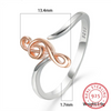 Rose Gold Treble Clef Silver Ring