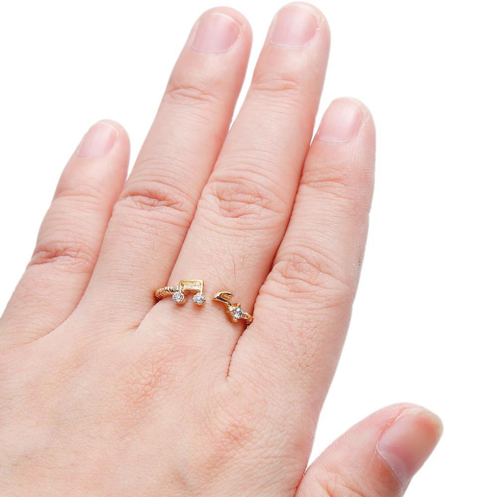 Musical Note Adjustable Rhinestone Rings - Artistic Pod
