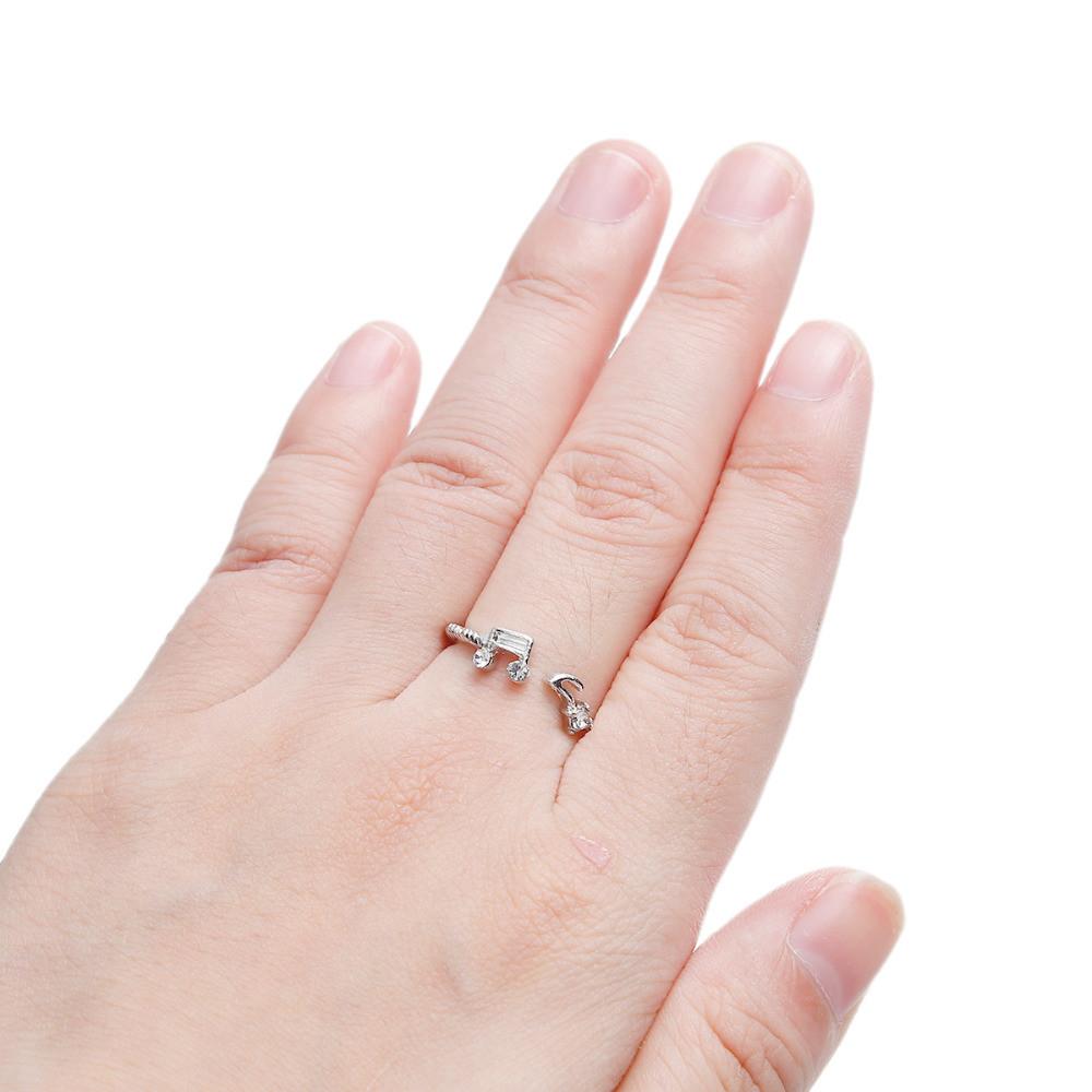 Musical Note Adjustable Rhinestone Rings - Artistic Pod