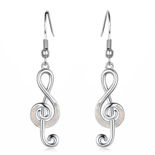 Music Note Long Drop Earrings