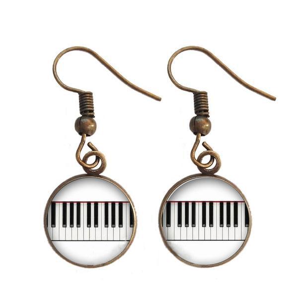 Retro Music Piano Earrings