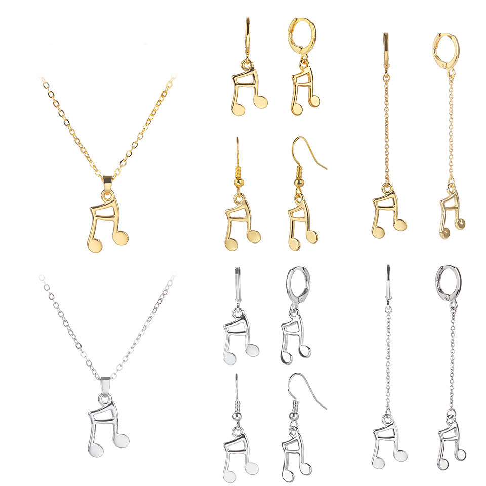 Elegant Music Note Drop Earrings