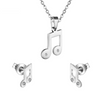 CZ Crystal Music Note Jewelry Set