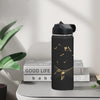 Gold Music Insulated Bottle With Straw Lid