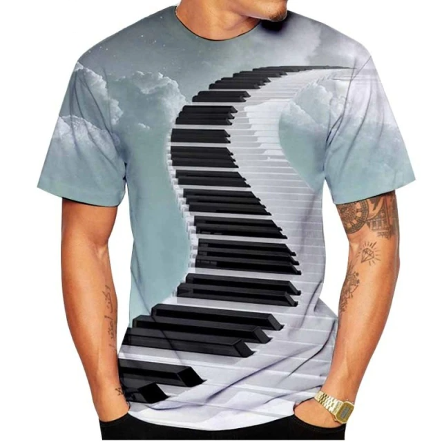 Piano Keys 3D Music T-shirt