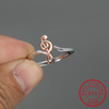 Rose Gold Treble Clef Silver Ring