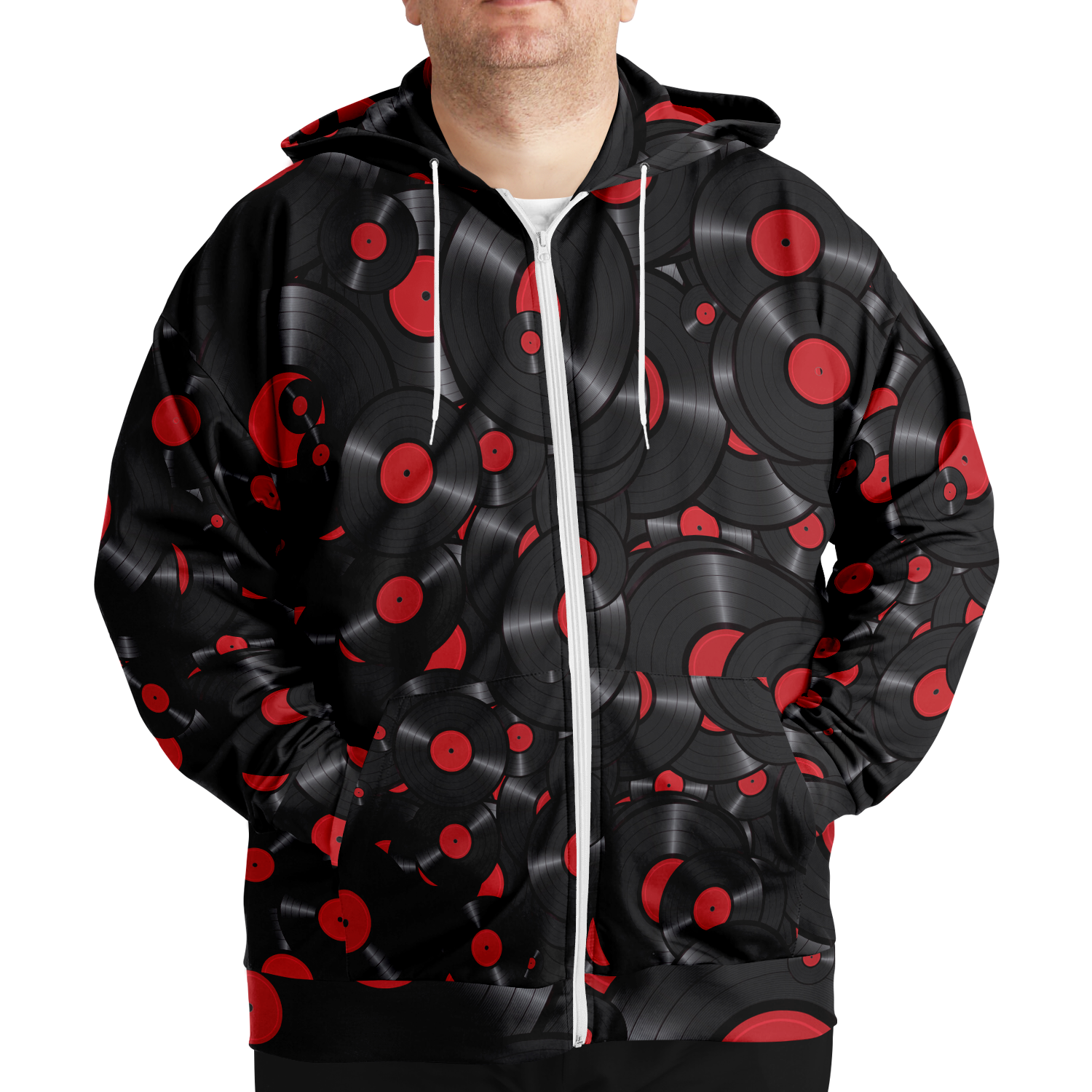 Vinyl Plus-Size Zip Hoodie