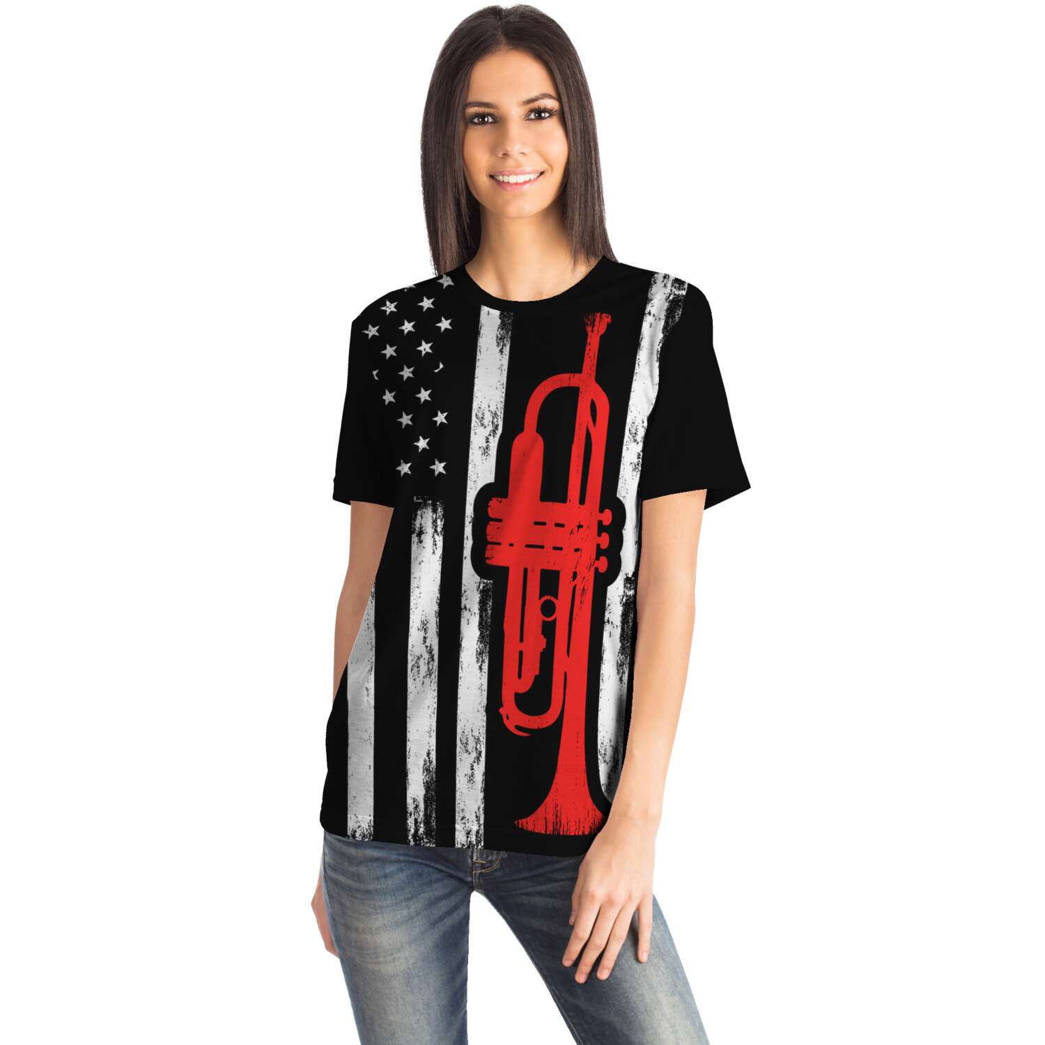 Trumpet American Flag T-Shirt