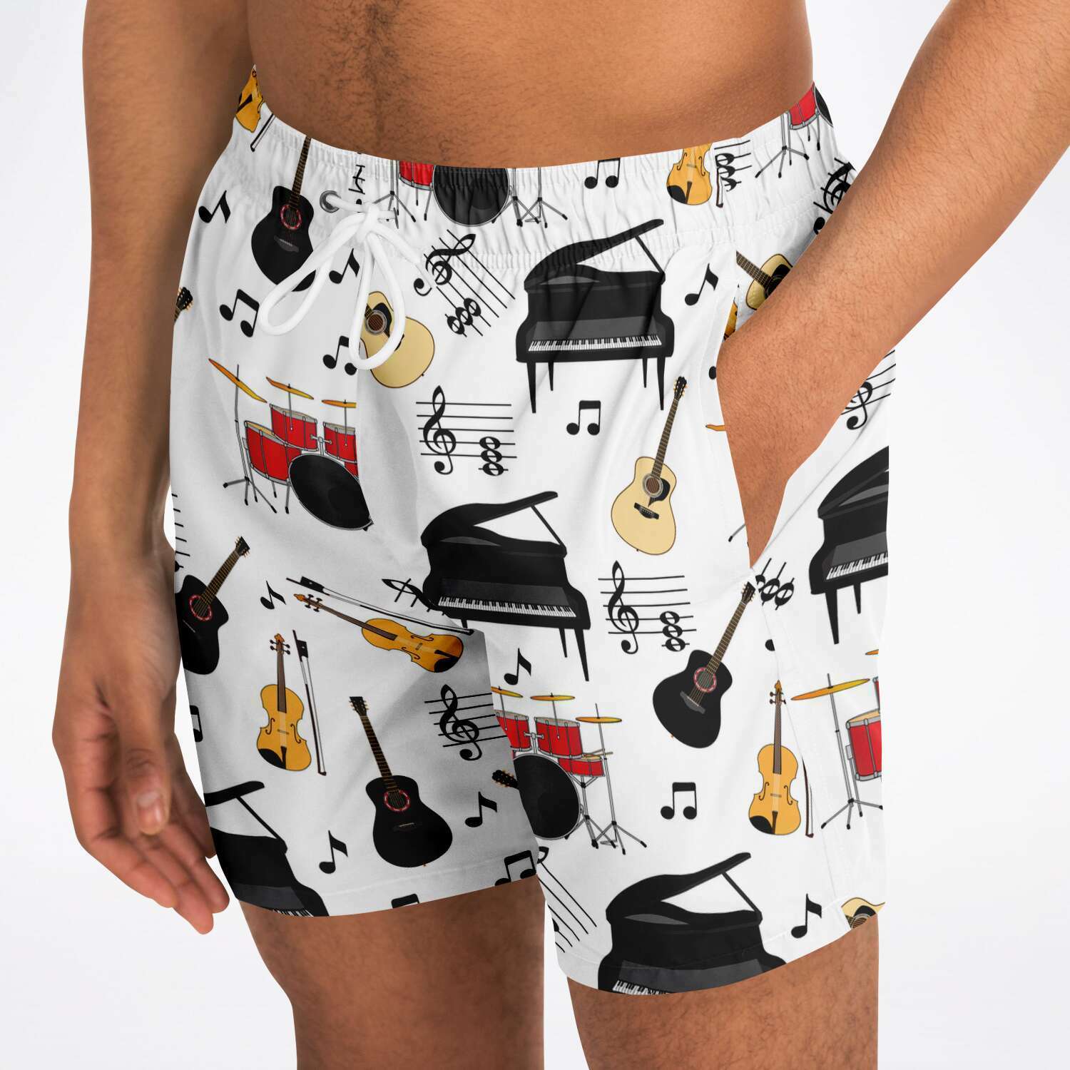 Music Instruments White Shorts