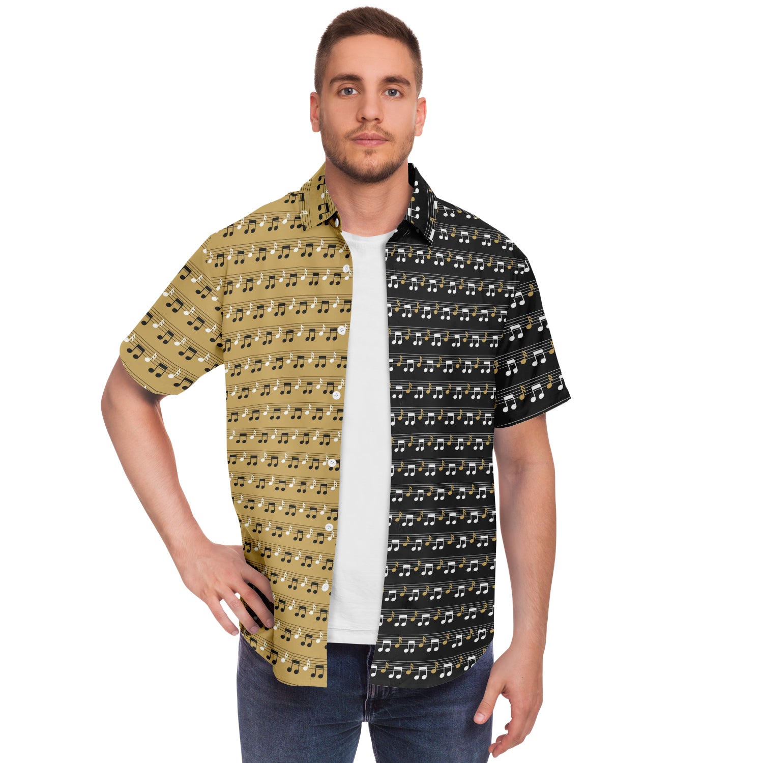 Music Notes Short Sleeve Shirt