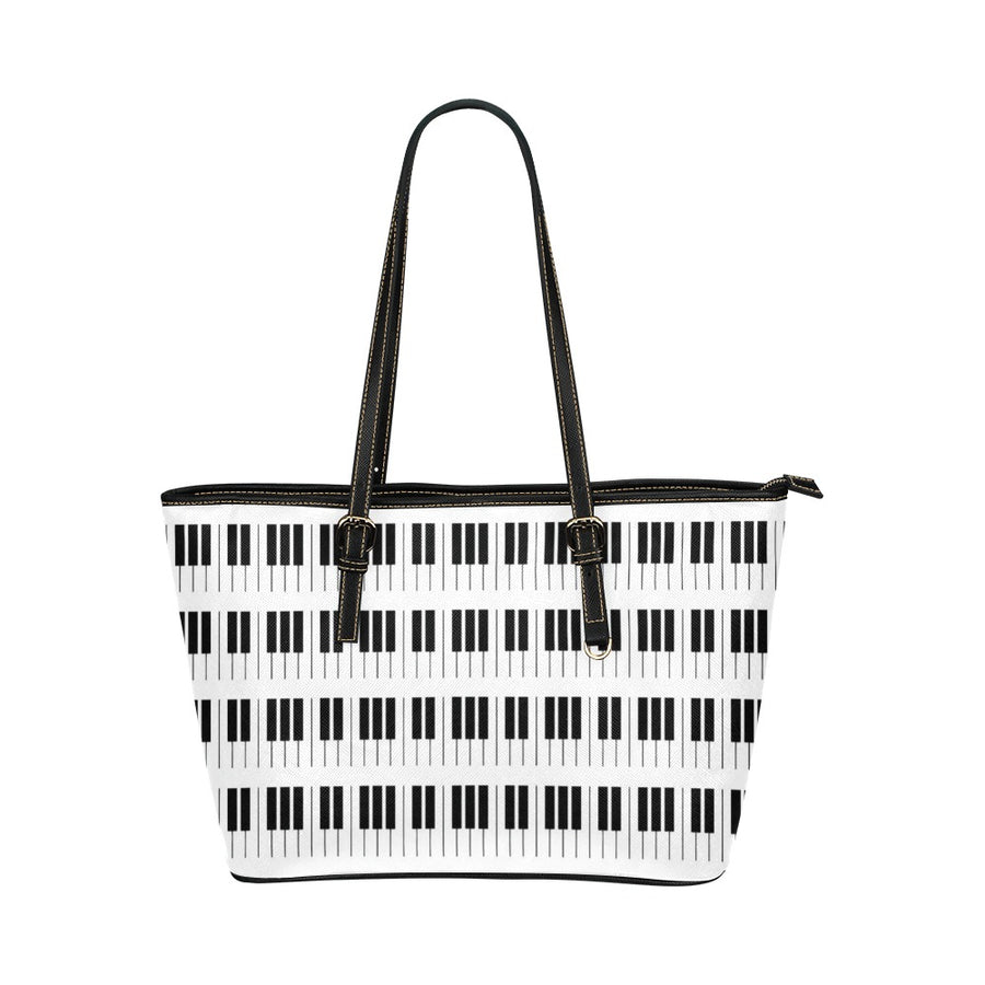 Piano Keys Leather Tote Bag