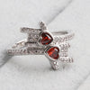 Red Heart Rock Gesture Ring