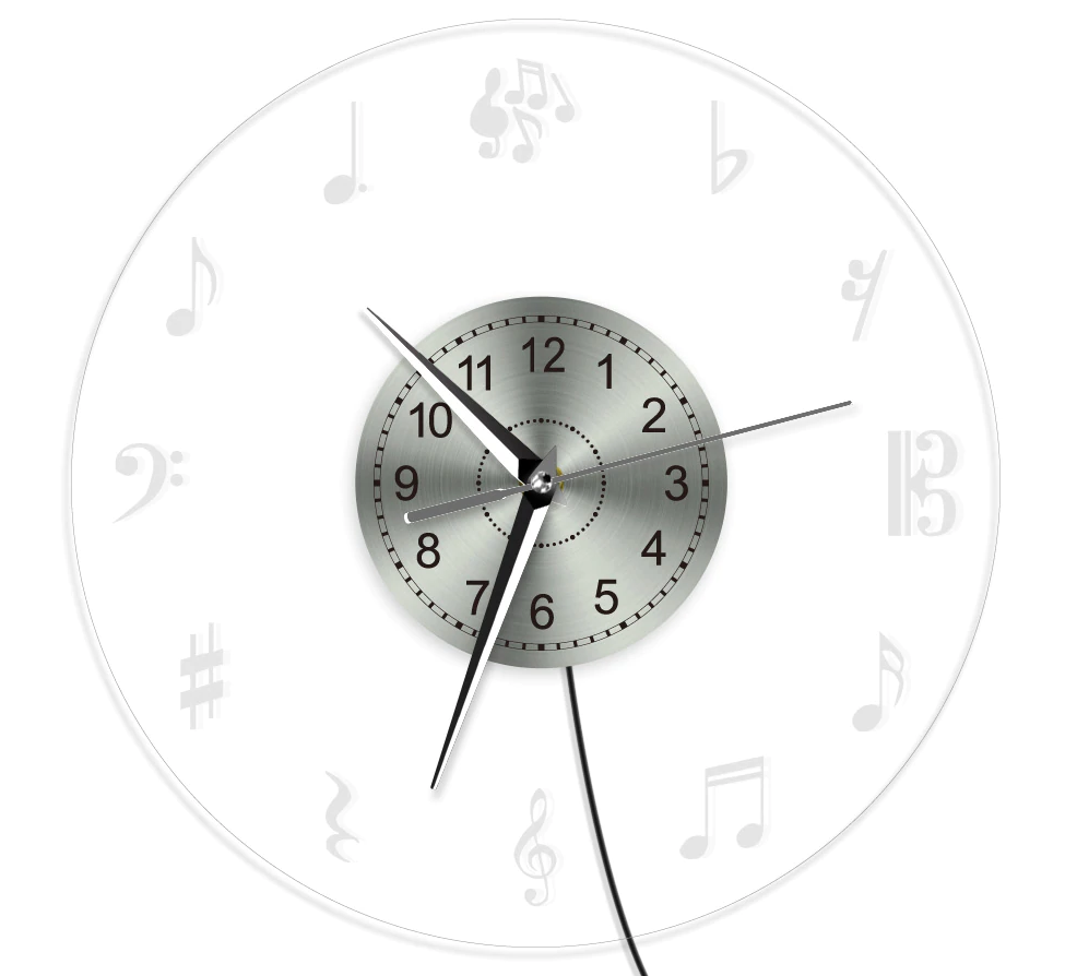Music Notes LED Wall Clock