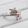 Red Heart Rock Gesture Ring