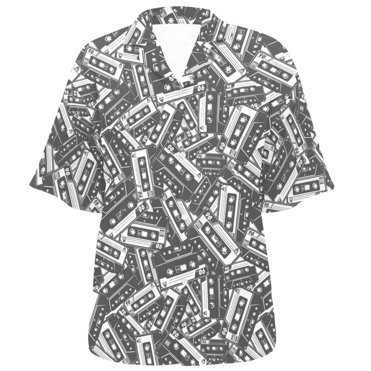 Cassette Tape Pattern Hawaiian Shirt