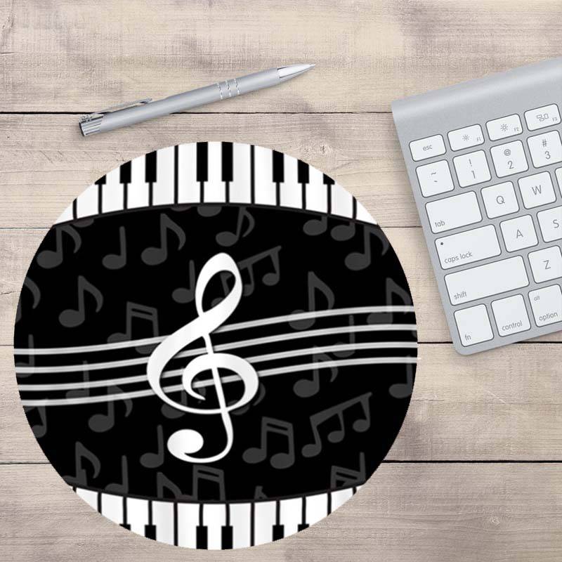 Music Notes Round Mouse Pad