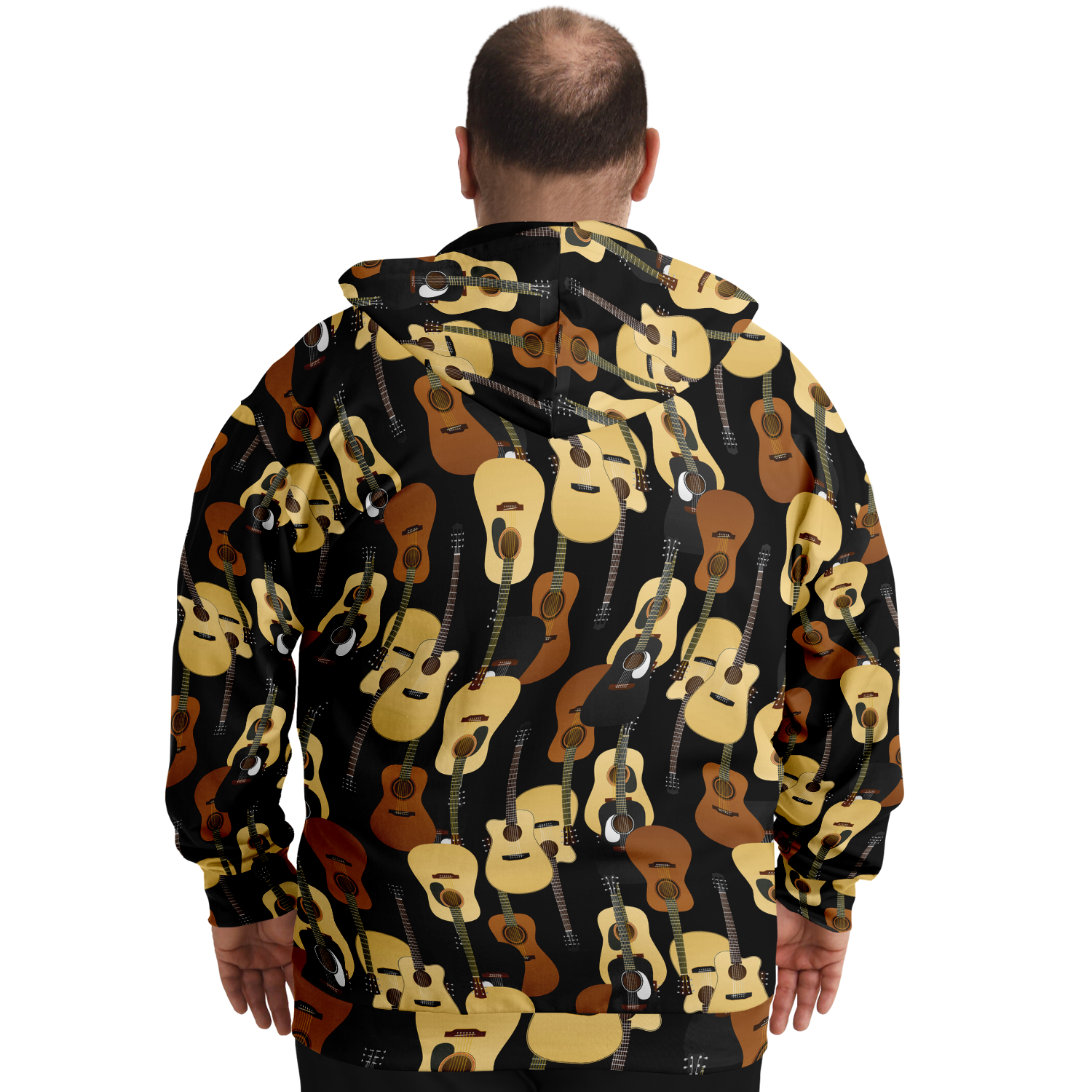 Guitar Wave Plus-Size Zip Hoodie