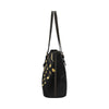 Gold Music Notes Leather Tote Bag