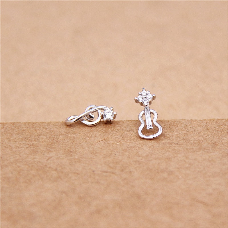 925 Sterling Silver Music Stud Earrings - { shop_name }} - Review