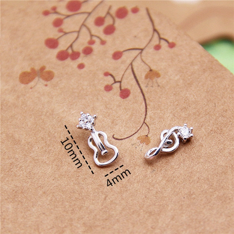 925 Sterling Silver Music Stud Earrings - { shop_name }} - Review