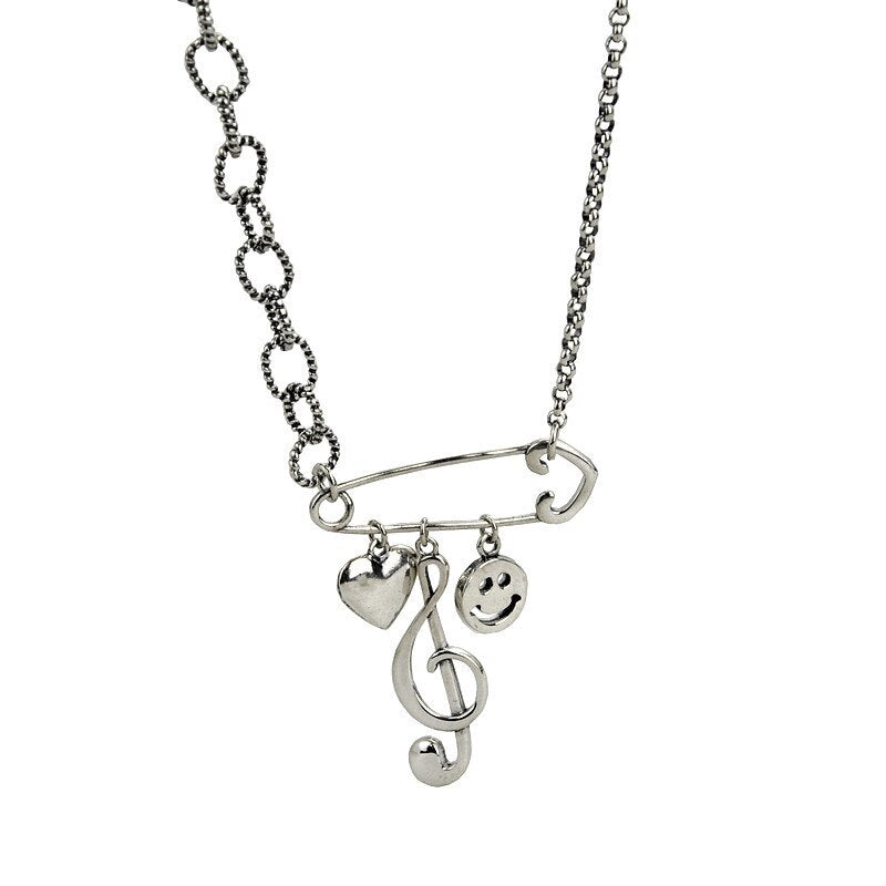 Smiley Music Notes Necklace