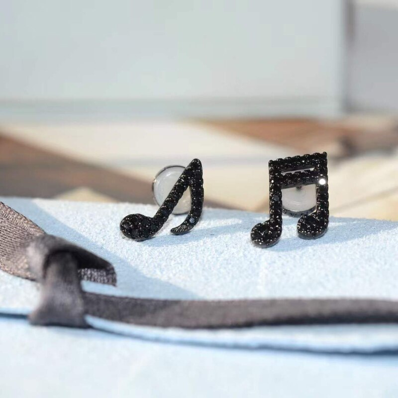 Musical Note Zircon Earrings