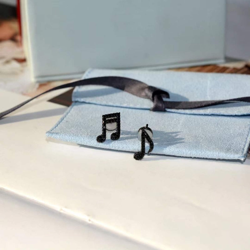 Musical Note Zircon Earrings