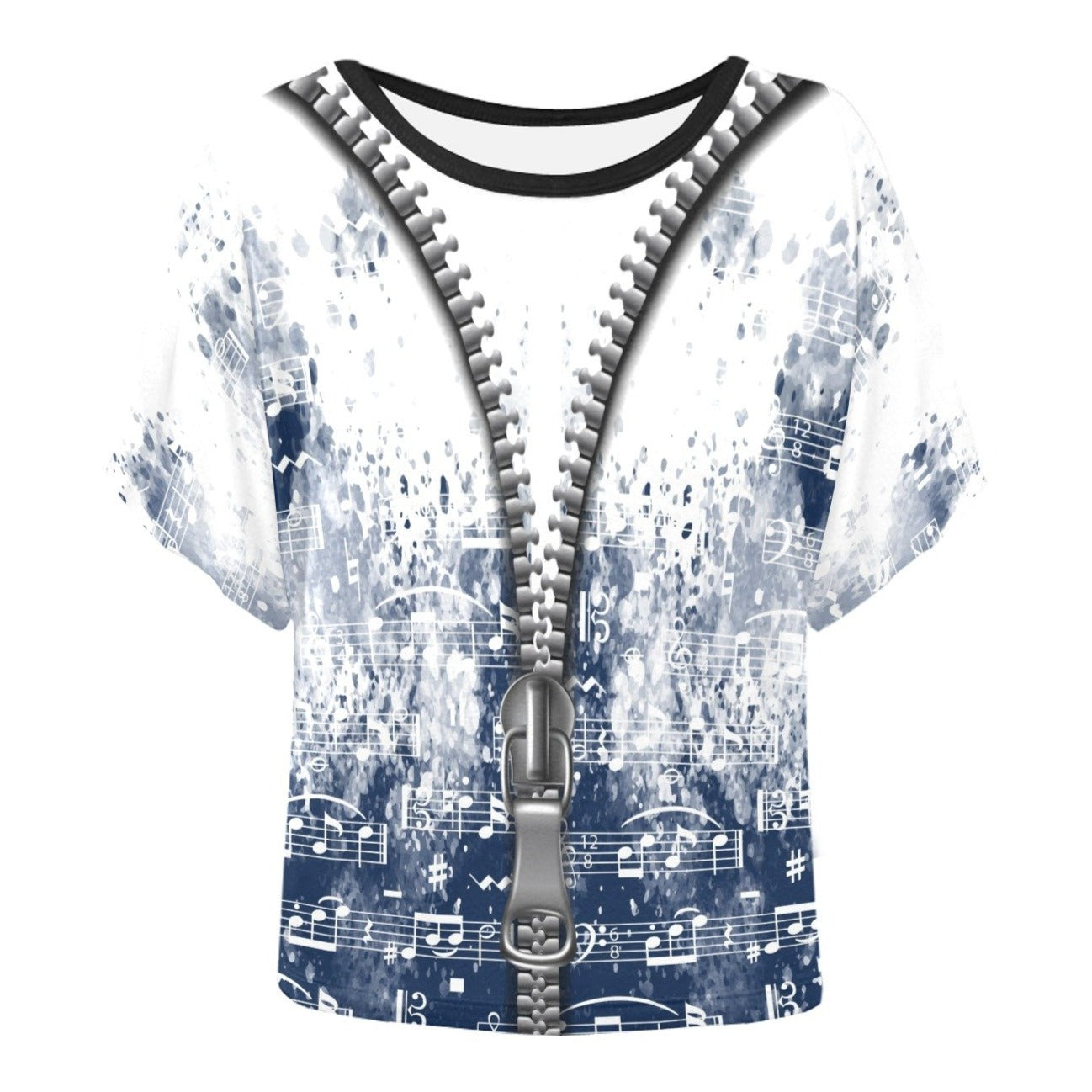 Music Notes Style Batwing T-Shirt
